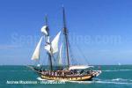 ID 5332 WINDEWARD BOUND - a replica of a traditional brigantine and operated as a sail trainer by the WINDEWARD BOUND TRUST of Tasmania, catches a good breeze off Port Melbourne as she takes part in the sail...